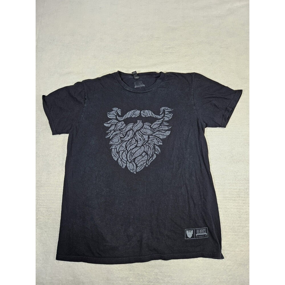 Unisex Lg Black Beards Brewing Co Graphic Beard Beer Collection T Shirt